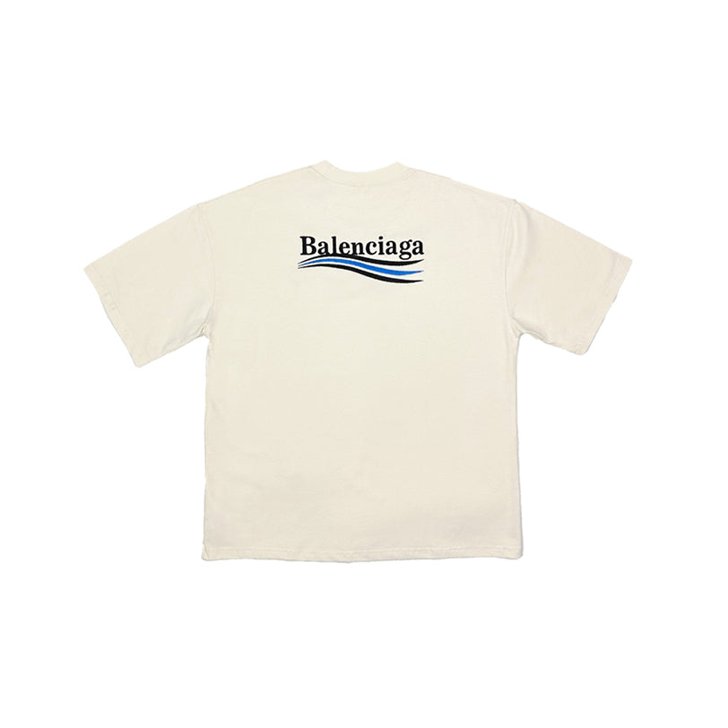 발렌시아가 웨이브 자수 로고 티셔츠(4color)