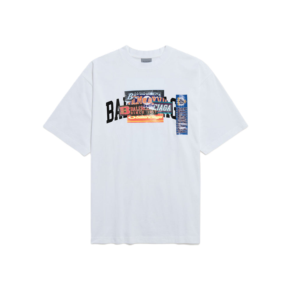 발렌시아가 범퍼 스티커 미디움 핏 티셔츠(2color)
