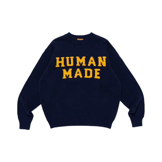 휴먼 메이드 로우 게이지 니트 스웨터 네이비