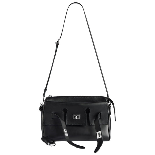 발렌시아가 벨 에어 지퍼 메신저 백 스몰 블랙