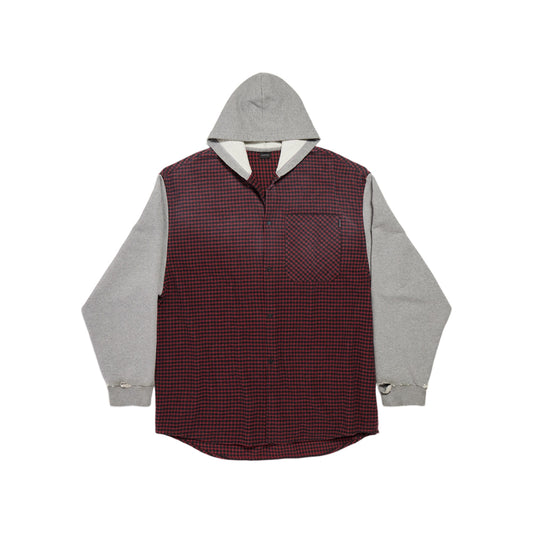 발렌시아가 후디드 하이브리드 셔츠