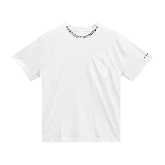 크롬하츠 넥 레터 로고 티셔츠 화이트
