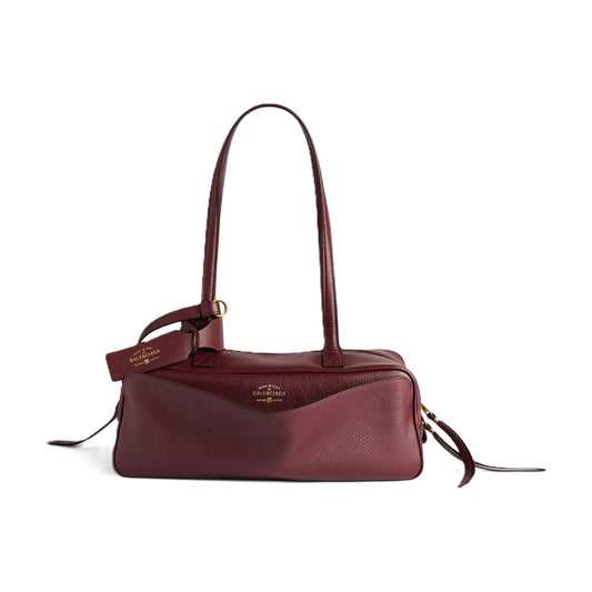 발렌시아가 캐리 볼링백 스몰 버건디