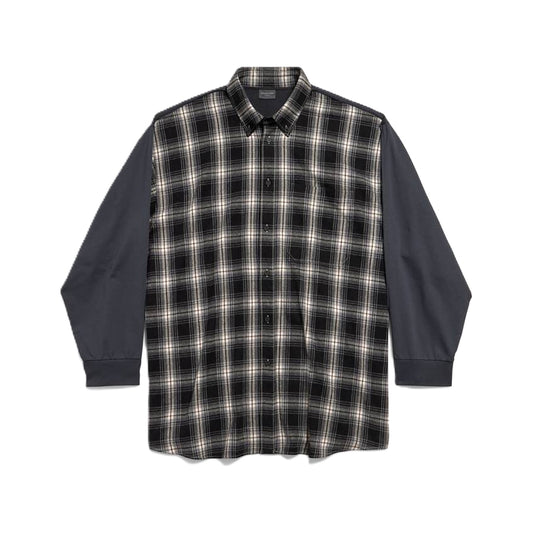발렌시아가 하이브리드 오버셔츠 블랙그레이