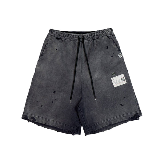 미하라야스히로 Black Sun Faded Like Satin Shorts