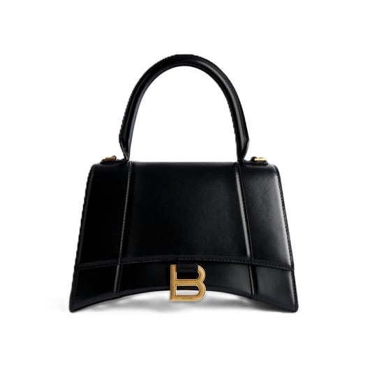 발렌시아가 아워글래스 핸드백 S 블랙