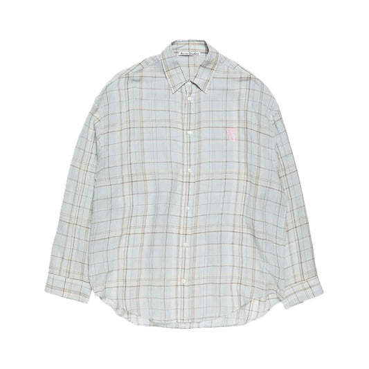 아크네스튜디오 린넨 체크 버튼업 셔츠