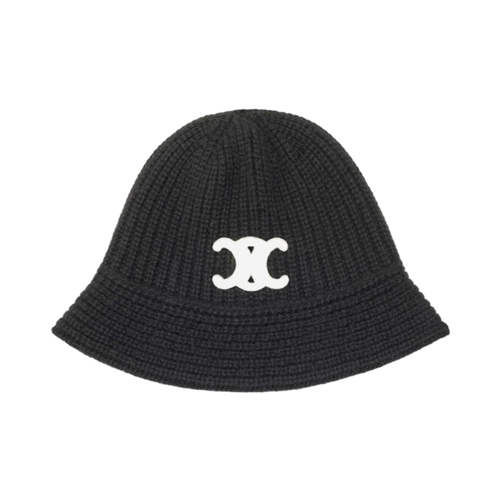 (W)셀린느 트리옹프 자수 버킷햇 블랙