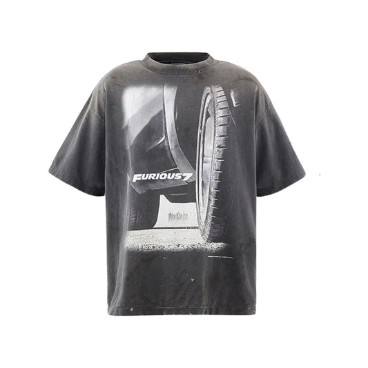 세인트 마이클 x 분노의 질주 퓨리어스 7 숏슬리브 티셔츠 블랙