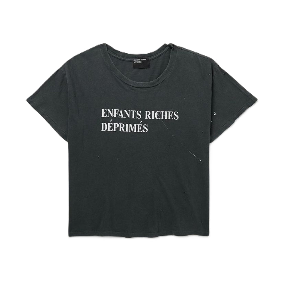 ENFANTS RICHES DEPRIMES 디스트레스 로고 프린트 티셔츠