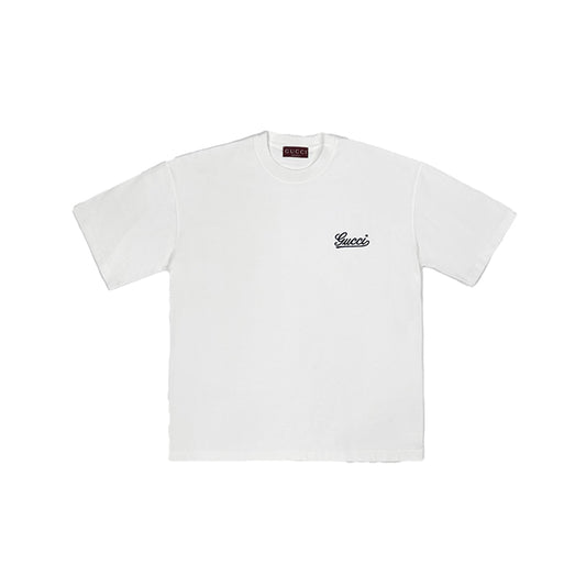 구찌 캘리 이탤릭 자수 티셔츠