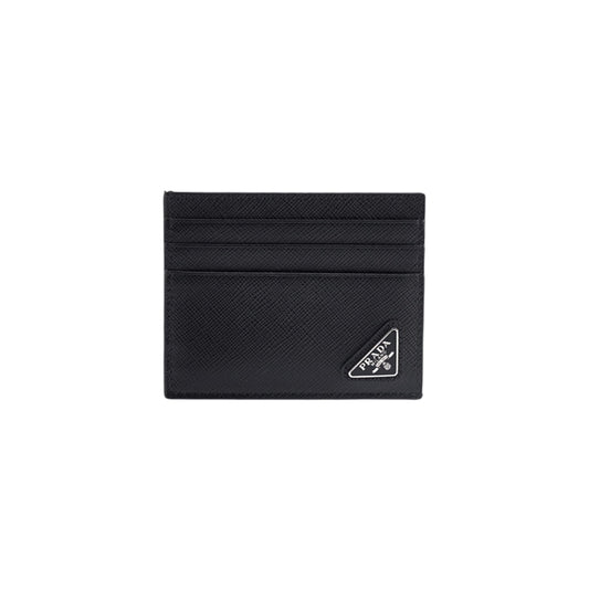 프라다 사피아노 레더 카드 홀더 블랙
