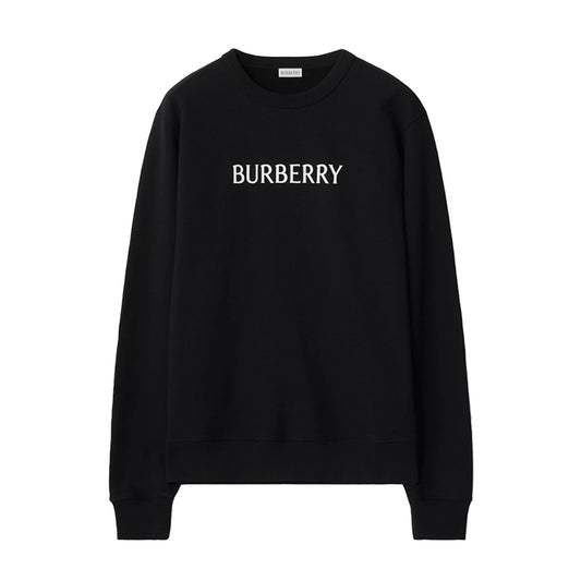 버버리 로고 프린팅 코튼 맨투맨 블랙