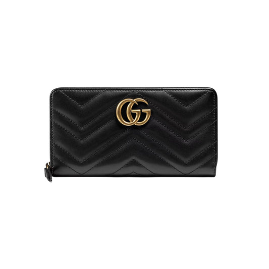 구찌 GG 마몽 마틀라세 장지갑 블랙