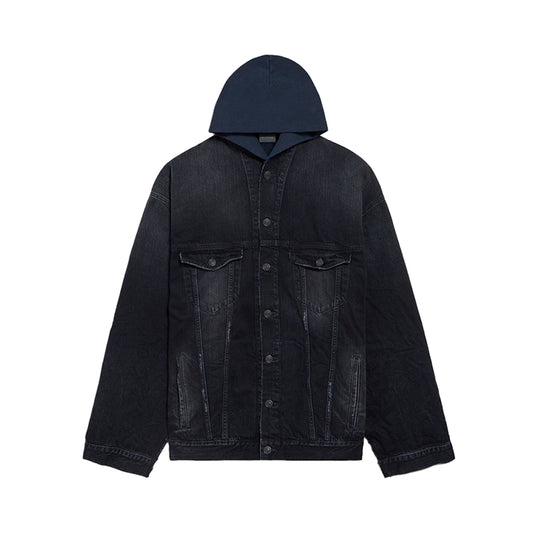 발렌시아가 오버레이어 후디드데님자켓