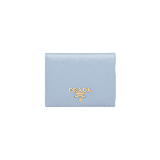프라다 사피아노 메탈 로고 반지갑 블루