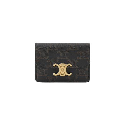 셀린느 트리옹프 캔버스 플랩 카드홀더 탄