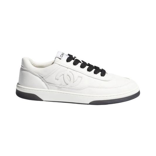 (W)샤넬 카프스킨 CC로고 스니커즈 화이트