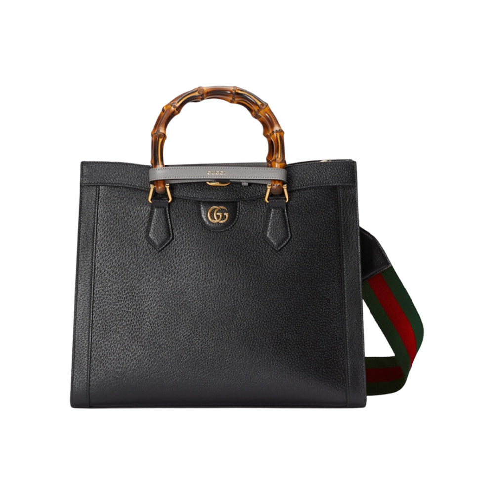 구찌 다이애나 미디움 토트백 블랙 레더