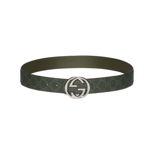 구찌 리버시블 GG 모노그램 벨트 포레스트 그린