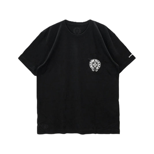 크롬하츠 홀스슈 로고 포켓 티셔츠 블랙