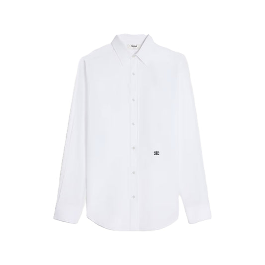 셀린느 트리옹프 로고 코튼 셔츠 화이트